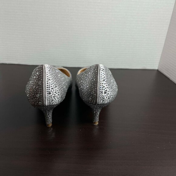 NEW Silver High-heeled Shoes with Rhinestones, sz 38 - Picture 5 of 7